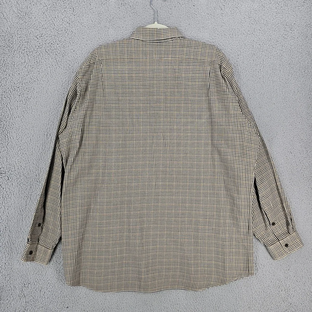 Polo Ralph Lauren Lowell Sport‎ Shirt Mens XL Beige Check Silk Cotton Button Up